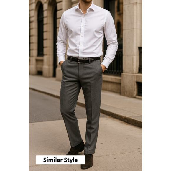 J.Crew Bowery Straight Fit Wool Dress Pants Gray 34x34 Flat Front - Picture 8 of 8